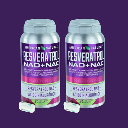 NAD+ Resveratrol Potente Suplemento En Capsulas Para El Envejecimiento