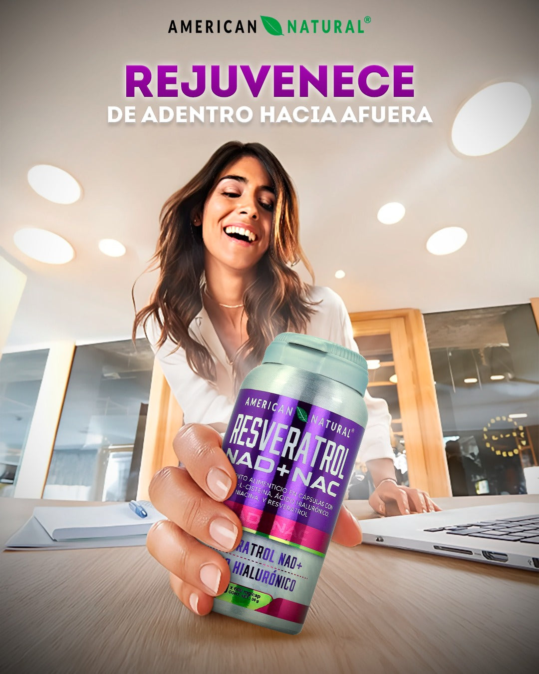 NAD+ Resveratrol Potente Suplemento En Capsulas Para El Envejecimiento